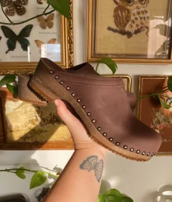 Athens studded clog mule