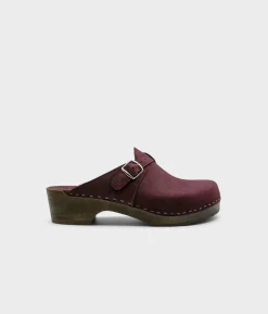 Halmstad buckled clog mules