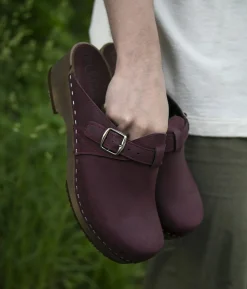 Halmstad buckled clog mules