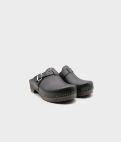 Halmstad buckled clog mules