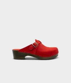 Halmstad buckled clog mules