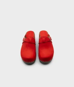 Halmstad buckled clog mules