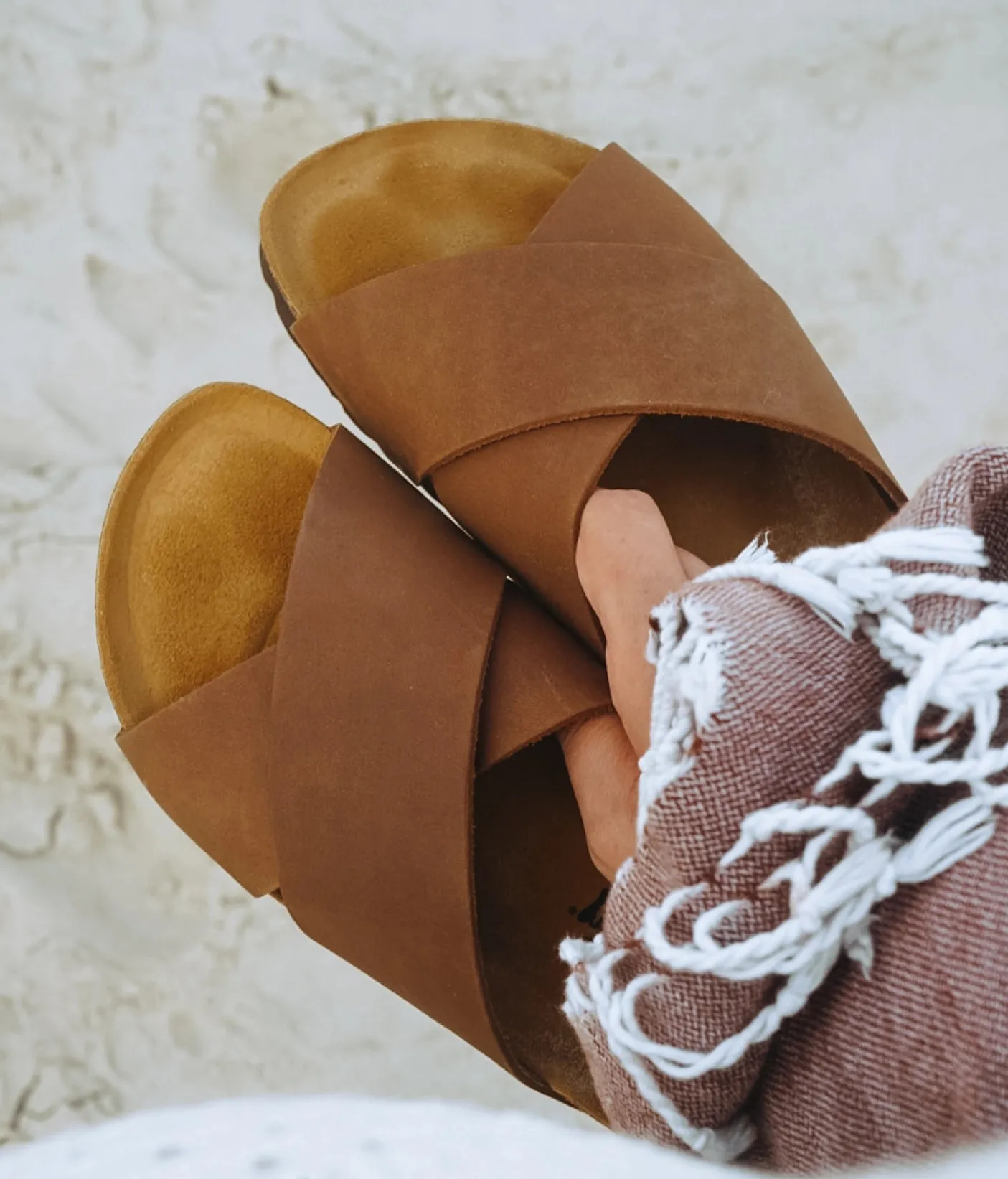 Soria criss-cross cork sandal