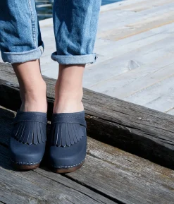 Venice fringed clog mule